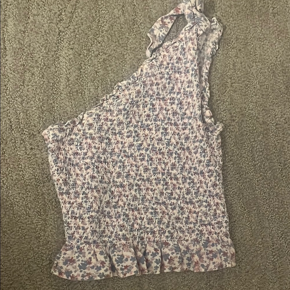 Japna Floral Smocked One-Shoulder Blouse